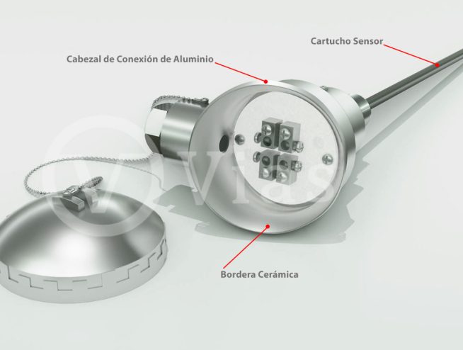 Sensor de temperatura con Cabezal o Sensor con Cabezal para instrumentación y control de temperaturas.