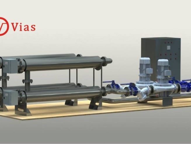 Planta de agua caliente, móvil, proyectos de ingeniería para la gran minería (Asesoramiento, Diseño, Ingeniería, Fabricación), para cliente Codelco de VIAS SpA