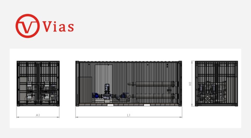 Planta de agua caliente, móvil, proyectos de ingeniería para la gran minería (Asesoramiento, Diseño, Ingeniería, Fabricación), para cliente Codelco de VIAS SpA